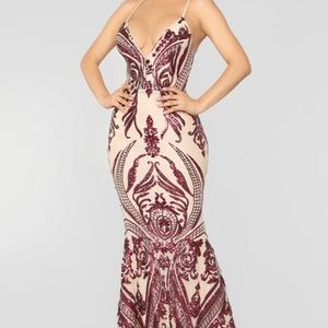 NWT Fashion Nova Queen of Love Dress XL Wine color